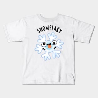 Snowflaky Funny Snow Flake Pun Kids T-Shirt